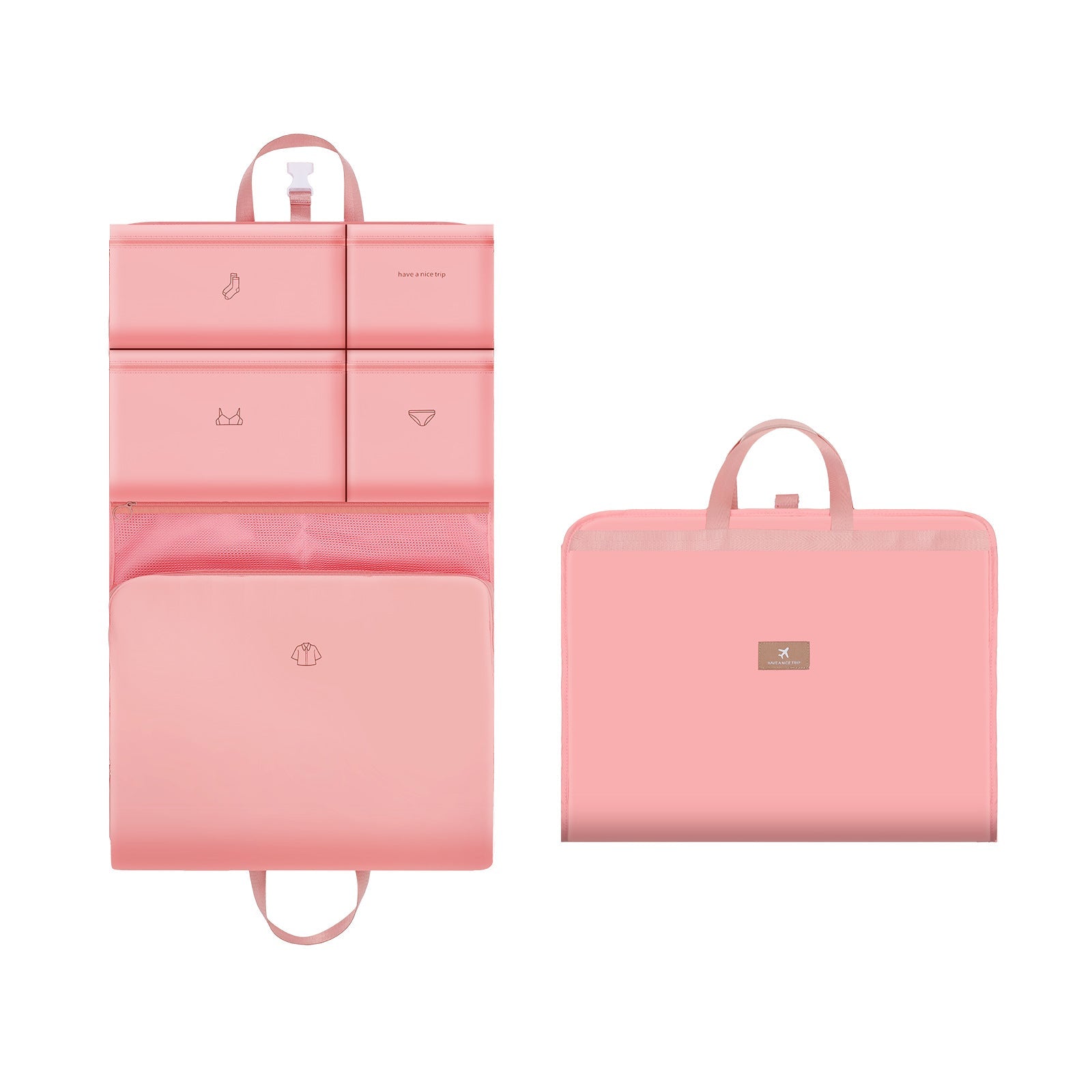 NNEDSZ Dark Pink Travel Storage Organizer Bag Compartments - Rosetta Creative Boutique